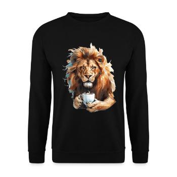 Löwe - Unisex Pullover - Schwarz - Vorne - Alina (178cm) & Michal (187cm)