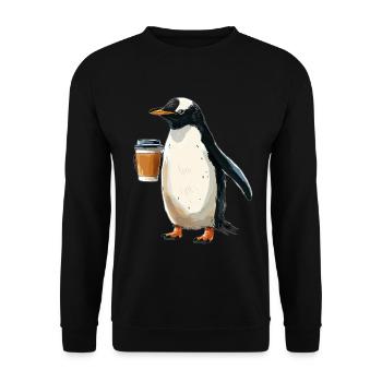 Penguin - Unisex Sweatshirt - black - Front - Alina (178cm) & Michal (187cm)