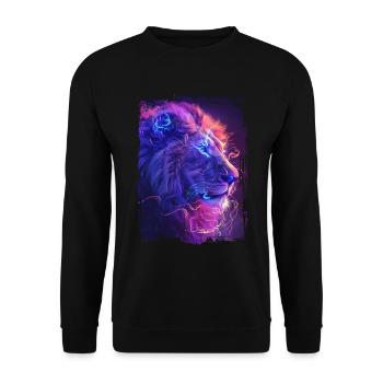 Lion - Sweat-shirt Unisexe - noir - Devant - Alina (178cm) & Michal (187cm)