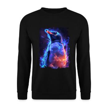 Penguin - Unisex Sweatshirt - black - Front - Alina (178cm) & Michal (187cm)