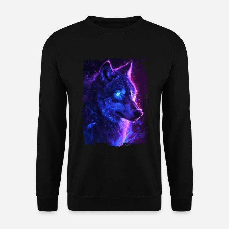 Wolf - Unisex Pullover - Schwarz