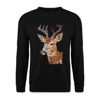 Roe deer - Unisex Sweatshirt - black - Front - Alina (178cm) & Michal (187cm)