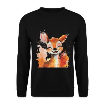 Roe deer - Unisex Sweatshirt - black - Front - Alina (178cm) & Michal (187cm)