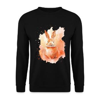 Kaninchen - Unisex Pullover - Schwarz - Vorne - Alina (178cm) & Michal (187cm)