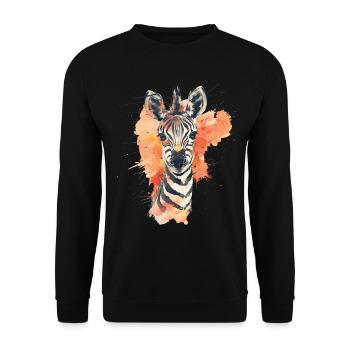 Zebra - Unisex Sweatshirt - black - Front - Alina (178cm) & Michal (187cm)
