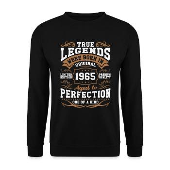 Legenden Geboren 1965 - Unisex Pullover - Schwarz - Vorne - Alina (178cm) & Michal (187cm)