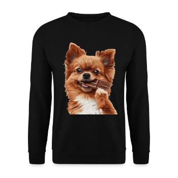 Chien - Sweat-shirt Unisexe - noir - Devant - Alina (178cm) & Michal (187cm)