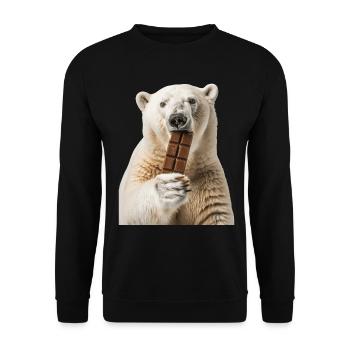 Polar bear - Unisex Sweatshirt - black - Front - Alina (178cm) & Michal (187cm)