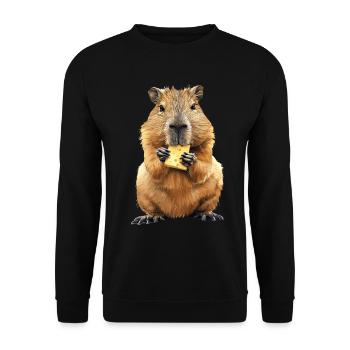 Wasserschwein - Unisex Pullover - Schwarz - Vorne - Alina (178cm) & Michal (187cm)