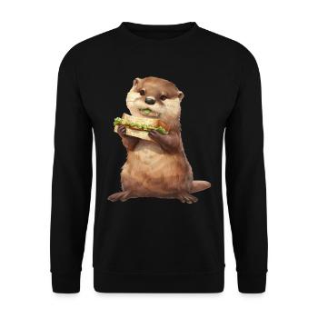 Otter - Unisex Sweatshirt - black - Front - Alina (178cm) & Michal (187cm)