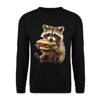 Raccoon - Unisex Sweatshirt - black - Front - Alina (178cm) & Michal (187cm)