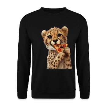Cheetah - Unisex Sweatshirt - black - Front - Alina (178cm) & Michal (187cm)