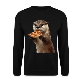 Otter - Unisex Sweatshirt - black - Front - Alina (178cm) & Michal (187cm)
