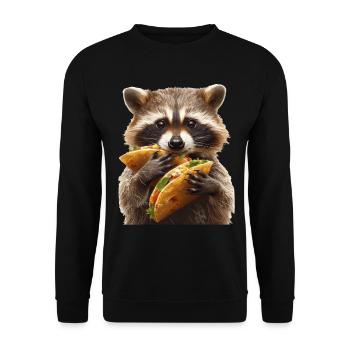 Raccoon - Unisex Sweatshirt - black - Front - Alina (178cm) & Michal (187cm)
