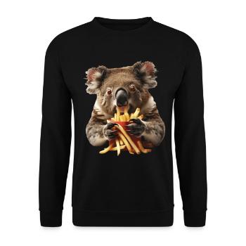 Koala - Unisex Sweatshirt - black - Front - Alina (178cm) & Michal (187cm)