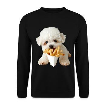 Bichon Frisé - Unisex Sweatshirt - black - Front - Alina (178cm) & Michal (187cm)