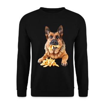 Deutscher Schäferhund - Unisex Pullover - Schwarz - Vorne - Alina (178cm) & Michal (187cm)