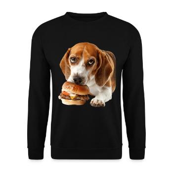 Beagle - Unisex Pullover - Schwarz - Vorne - Alina (178cm) & Michal (187cm)