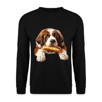 Saint Bernard - Unisex Sweatshirt - black - Front - Alina (178cm) & Michal (187cm)