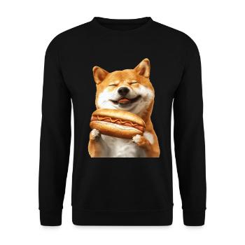 Shiba Inu - Sweat-shirt Unisexe - noir - Devant - Alina (178cm) & Michal (187cm)