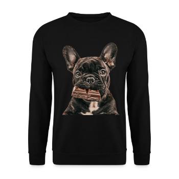 Bouledogue français - Sweat-shirt Unisexe - noir - Devant - Alina (178cm) & Michal (187cm)