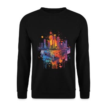 Rotterdam - Unisex Pullover - Schwarz - Vorne - Alina (178cm) & Michal (187cm)