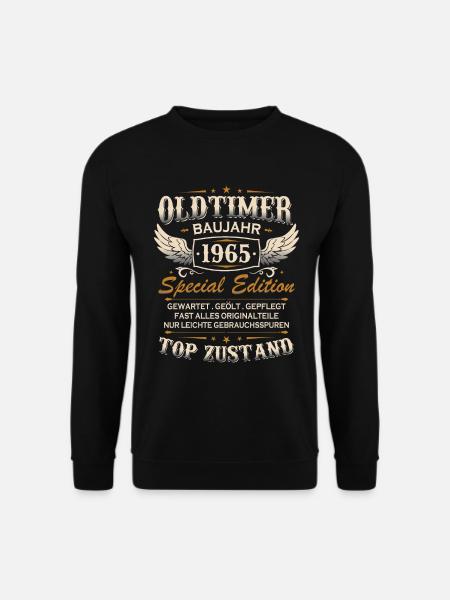 Oldtimer Baujahr Jahrgang 1965 Geburtstag Geschenk - Unisex Pullover - Schwarz