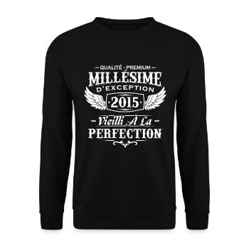 Millésime 2015 - Sweat-shirt Unisexe - noir - Devant - Alina (178cm) & Michal (187cm)