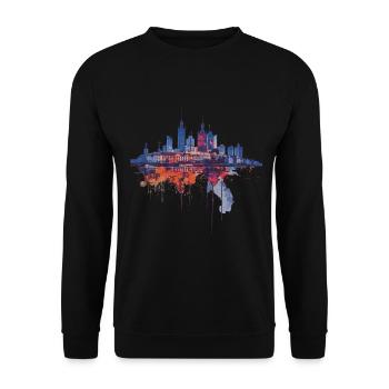 Varsovie - Sweat-shirt Unisexe - noir - Devant - Alina (178cm) & Michal (187cm)