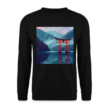 Japan - Unisex Pullover - Schwarz - Vorne - Alina (178cm) & Michal (187cm)