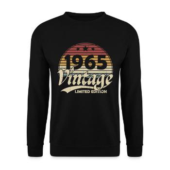 Jahrgang 1965 Cool Geburtstagsgeschenk 60 Jahre - Unisex Pullover - Schwarz - Vorne - Alina (178cm) & Michal (187cm)