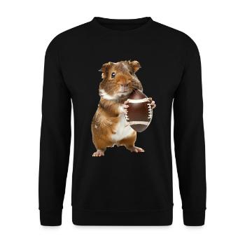 Meerschweinchen Fußball - Unisex Pullover - Schwarz - Vorne - Alina (178cm) & Michal (187cm)