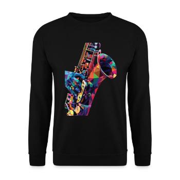 Saxophone - Sweat-shirt Unisexe - noir - Devant - Alina (178cm) & Michal (187cm)