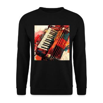Akkordeon - Unisex Pullover - Schwarz - Vorne - Alina (178cm) & Michal (187cm)