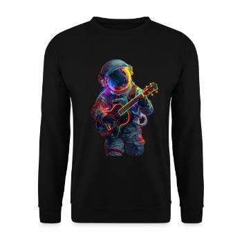 Astronauten Ukulele - Unisex Pullover - Schwarz - Vorne - Alina (178cm) & Michal (187cm)