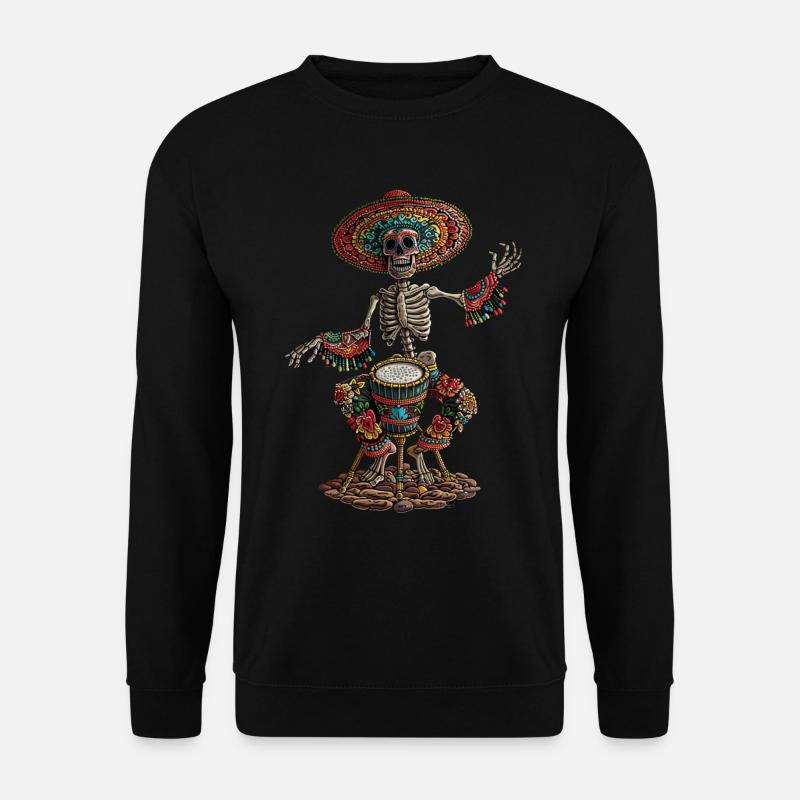 Mexican Skeleton Drums - Unisex Sweatshirt - black