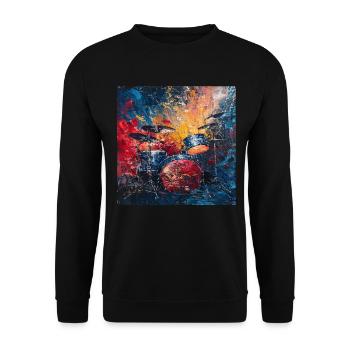 Schlagzeug - Unisex Pullover - Schwarz - Vorne - Alina (178cm) & Michal (187cm)