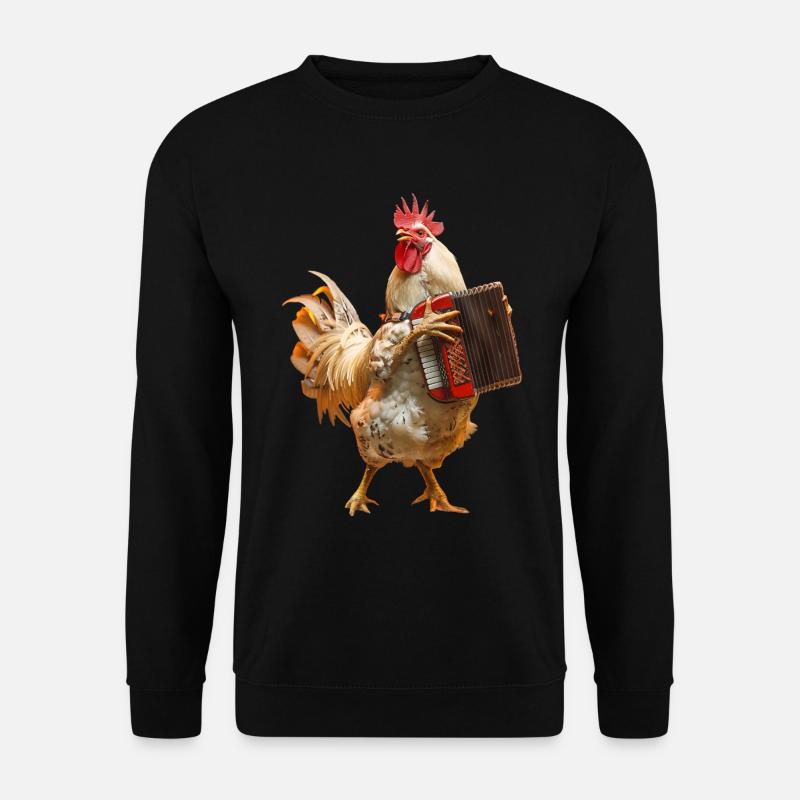 Hahn Akkordeon - Unisex Pullover - Schwarz