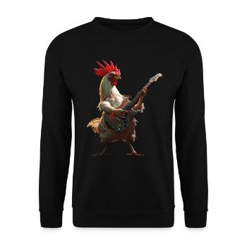 Guitare Coq - Sweat-shirt Unisexe - noir - Devant - Alina (178cm) & Michal (187cm)