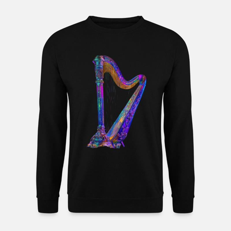 Harfe - Unisex Pullover - Schwarz