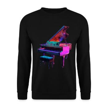 Piano - Sweat-shirt Unisexe - noir - Devant - Alina (178cm) & Michal (187cm)