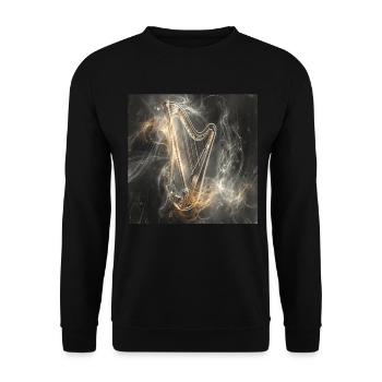 Harfe - Unisex Pullover - Schwarz - Vorne - Alina (178cm) & Michal (187cm)