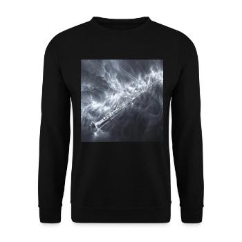 Querflöte - Unisex Pullover - Schwarz - Vorne - Alina (178cm) & Michal (187cm)