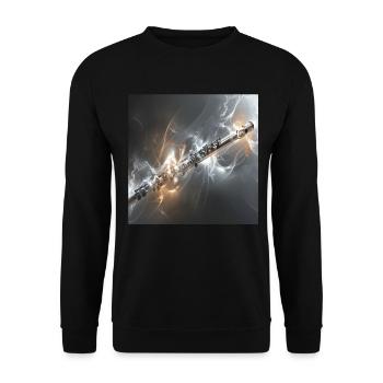 Querflöte - Unisex Pullover - Schwarz - Vorne - Alina (178cm) & Michal (187cm)