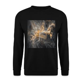Trompete - Unisex Pullover - Schwarz - Vorne - Alina (178cm) & Michal (187cm)