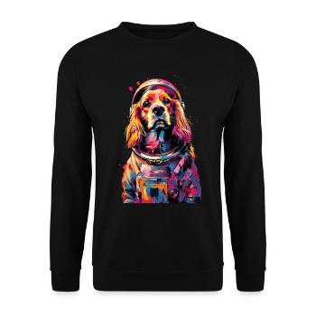Cocker Spaniel - Unisex Pullover - Schwarz - Vorne - Alina (178cm) & Michal (187cm)