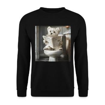 Maltesisch - Unisex Pullover - Schwarz - Vorne - Alina (178cm) & Michal (187cm)