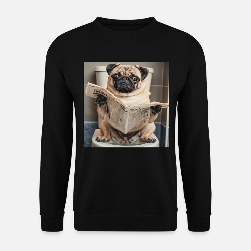 Mops - Unisex Pullover - Schwarz