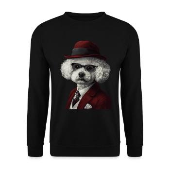 Bichon Frisé - Unisex Pullover - Schwarz - Vorne - Alina (178cm) & Michal (187cm)