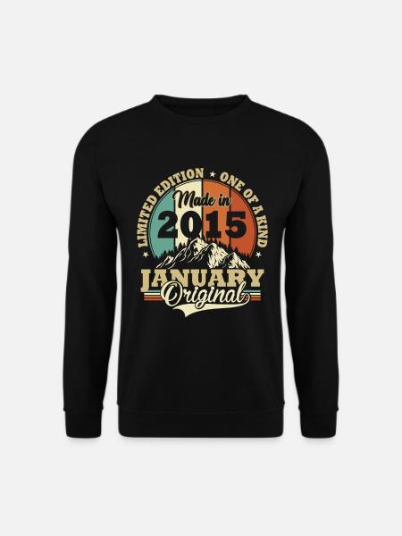 Anniversaire Janvier 2015 Cadeau d’anniversaire - Sweat-shirt Unisexe - noir